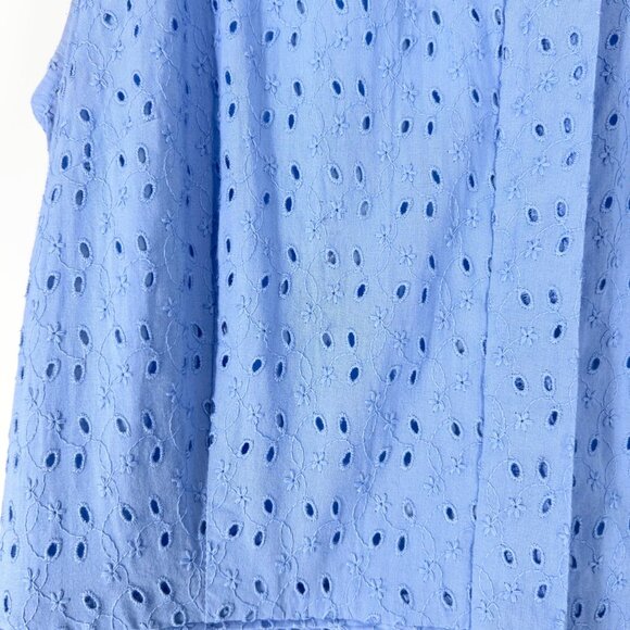 J. by J. Crew Eyelet Shirt Dress in Bright Perri Size 8 - Picture 6 of 11